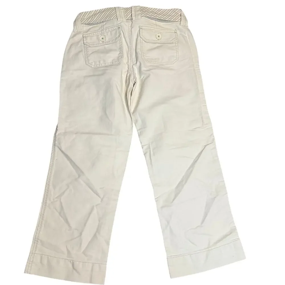 Aeropostale Khaki Belted Twill Pants, Y2K Butterfly Green Embroidery, Size 32 - Picture 4 of 7